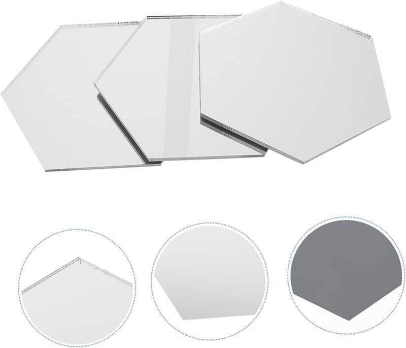 Luxshiny 3Pcs Acrylic Mirror Jewelry Display Stand Hexagonal Photography Props - Image 5